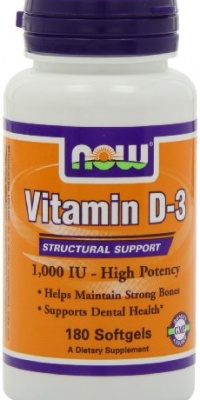 NOW Foods Vitamin D-3 1000 IU, 180 Softgels NOW Foods Vitamin D-3 1000 IU, 180 Softgels
