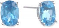 14k Gold 7x5mm Oval-Shaped Gemstone Stud Earrings