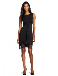 BCBGMAXAZRIA Women's Minette Sleeveless Draped Dress With Lace BCBGMAXAZRIA Women's Minette Sleeveless Draped Dress With Lace