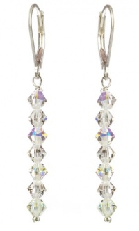 Sterling Silver Swarovski Elements Crystal and Crystal Aurora Borealis 4mm Multi-Bicone Earrings