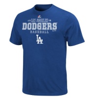 MLB Mens Los Angeles Dodgers Charge The Mound Deep Royal Short Sleeve Basic Tee By Majestic