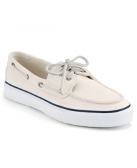 The classic Sperry Top-Sider boat shoe in relaxed canvas. The classic Sperry Top-Sider boat shoe in relaxed canvas.