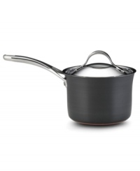 It all boils down to this! The Anolon Nouvelle saucepan delivers expert-grade results with layer upon layer of premium cooking material: ultra-reactive copper is encapsulated by two layers of aluminum and finished with an impact-bonded stainless steel cap. Limited lifetime warranty. It all boils down to this! The Anolon Nouvelle saucepan delivers expert-grade results with layer upon layer of premium cooking material: ultra-reactive copper is encapsulated by two layers of aluminum and finished with an impact-bonded stainless steel cap. Limited lifetime warranty.