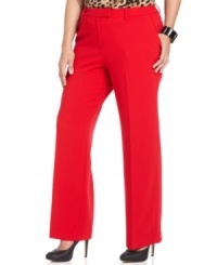 Pair the season's latest shirts and blouses with Calvin Klein's straight leg plus size pants-- they're perfect for work! Pair the season's latest shirts and blouses with Calvin Klein's straight leg plus size pants-- they're perfect for work!