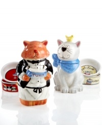 Treat your kitty to the ultimate in dining luxury. Food bowls and treat jars featuring black-tie service and genuine cat-itude will leave them purring in delight. Treat your kitty to the ultimate in dining luxury. Food bowls and treat jars featuring black-tie service and genuine cat-itude will leave them purring in delight.
