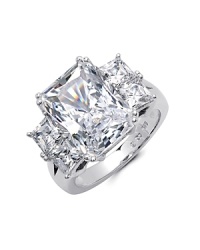 Capturing the light, Crislu's sterling silver finished platinum ring with striking cubic zirconia stones is an eternally glamorous piece that is sure to shine on. Capturing the light, Crislu's sterling silver finished platinum ring with striking cubic zirconia stones is an eternally glamorous piece that is sure to shine on.