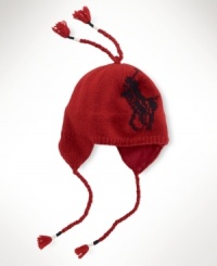 Stay covered this season in a sporty wool hat designed for superior warmth with fleece-lined earflaps, complete with Ralph Lauren's iconic embroidered pony. Stay covered this season in a sporty wool hat designed for superior warmth with fleece-lined earflaps, complete with Ralph Lauren's iconic embroidered pony.