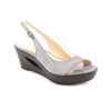 Calvin Klein Rosaria Open Toe Wedge Sandals Shoes Silver Womens