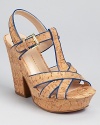 Trimmed in the season's beloved cobalt hue, DV Dolce Vita's Taiga wedges boast a chunky silhouette in earthy cork.