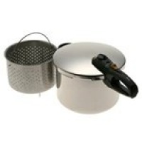 Fagor 8-Quart Stainless-Steel Pressure Cooker with Steamer Basket Fagor 8-Quart Stainless-Steel Pressure Cooker with Steamer Basket