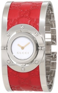 Gucci Women's YA112435 Twirl Red Guccissima Leather Bangle Watch