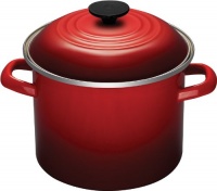 Le Creuset Enamel-on-Steel 6-Quart Covered Stockpot, Cherry Le Creuset Enamel-on-Steel 6-Quart Covered Stockpot, Cherry