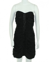 Laundry by Shelli Segal Ruched Satin Mini Black, Size 10 Laundry by Shelli Segal Ruched Satin Mini Black, Size 10