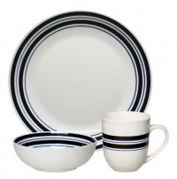 Gibson Main Elements 12-Piece Stoneware Dinnerware Set, Black Gibson Main Elements 12-Piece Stoneware Dinnerware Set, Black