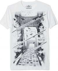 Bridge the gap between casual and cool in your wardrobe with this chilled-out graphic tee from American Rag. Bridge the gap between casual and cool in your wardrobe with this chilled-out graphic tee from American Rag.