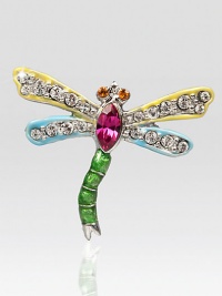 Add a glimmering flourish to any outfit with this hand-crafted pin featuring beautiful Swarovski crystals. Cast pewter with Swarovski crystals and one semi-precious stoneSize, about 1Hand-painted and handmadeImported Add a glimmering flourish to any outfit with this hand-crafted pin featuring beautiful Swarovski crystals. Cast pewter with Swarovski crystals and one semi-precious stoneSize, about 1Hand-painted and handmadeImported