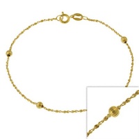 14k Gold Filled Italian Twisted Serpentine Chain Bracelet w/ Ribbed Beads 14k Gold Filled Italian Twisted Serpentine Chain Bracelet w/ Ribbed Beads