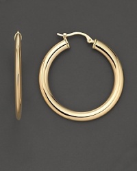 14K Gold Large Flat Tube Hoop Earrings 14K Gold Large Flat Tube Hoop Earrings