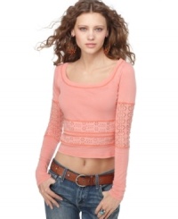 Eyelet and lace sugar coats this Free People cropped top for a sweet spring look! Eyelet and lace sugar coats this Free People cropped top for a sweet spring look!