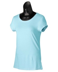 Alo W1004 Ladies' 5.4 oz. Short-Sleeve Bamboo T-Shirt - Aqua/White - XL Alo W1004 Ladies' 5.4 oz. Short-Sleeve Bamboo T-Shirt - Aqua/White - XL