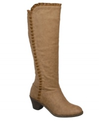 With pretty pleated embellishment on the sides and at the cuff, we find Dr. Scholl's Interest tall boots compellingly chic! The round-toe silhouette, low stacked heel and flexible sole make them as comfortable as they are stylish. With pretty pleated embellishment on the sides and at the cuff, we find Dr. Scholl's Interest tall boots compellingly chic! The round-toe silhouette, low stacked heel and flexible sole make them as comfortable as they are stylish.
