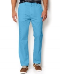 Smooth out your summer look with these flat front pants from Nautica. Smooth out your summer look with these flat front pants from Nautica.