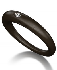 Stackable style with a hint of sparkle! DUEPUNTI's unique ring is crafted from brown-hued silicone with a round-cut diamond accent. Ring Size Small (4-6), Medium (6-1/2-8) and Large (8-1/2-10). Stackable style with a hint of sparkle! DUEPUNTI's unique ring is crafted from brown-hued silicone with a round-cut diamond accent. Ring Size Small (4-6), Medium (6-1/2-8) and Large (8-1/2-10).