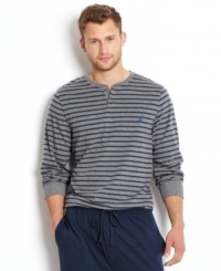 Just because you're lounging doesn't mean you're style gets to rest. This nautical-inspired henley from Nautica is always on the job. Just because you're lounging doesn't mean you're style gets to rest. This nautical-inspired henley from Nautica is always on the job.