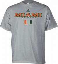 Miami Hurricanes Grey adidas Impervious T-Shirt Miami Hurricanes Grey adidas Impervious T-Shirt