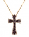 Effy Jewlery 14K Rose Gold Ruby and Diamond Cross Pendant, .61 TCW