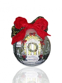 An oversized glass globe is individually handpainted with the image of a welcoming holiday doorway. 6 diam. Imported An oversized glass globe is individually handpainted with the image of a welcoming holiday doorway. 6 diam. Imported