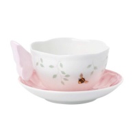 Lenox Butterfly Meadow Figural Cup and Saucer Set, Pink Lenox Butterfly Meadow Figural Cup and Saucer Set, Pink