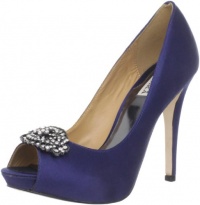 Badgley Mischka Women's Goodie Peep-Toe Pump, Navy, 8 M US Badgley Mischka Women's Goodie Peep-Toe Pump, Navy, 8 M US