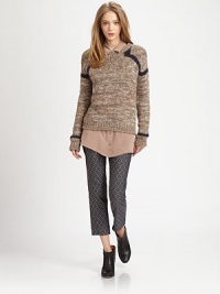 Preppy jacquard woven design transforms this cropped silhouette to a sleek and sophisticated look. Waistband with belt loops Flat front Front zip with button closure Dual slash pockets 49% polyester/26% acetate/25% nylon Dry clean Made in FranceModel shown is 5'9 (175cm) wearing US size 4. Preppy jacquard woven design transforms this cropped silhouette to a sleek and sophisticated look. Waistband with belt loops Flat front Front zip with button closure Dual slash pockets 49% polyester/26% acetate/25% nylon Dry clean Made in FranceModel shown is 5'9 (175cm) wearing US size 4.