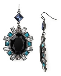 No longer demure, the drop earring finds its downtown edge, plated in hematite with striking stone accents. Aqua earrings are the finishing touch a tough-chic look needs now. No longer demure, the drop earring finds its downtown edge, plated in hematite with striking stone accents. Aqua earrings are the finishing touch a tough-chic look needs now.