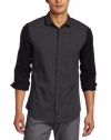 Calvin Klein Sportswear Men's Long Sleeve Color Block Poplin Woven