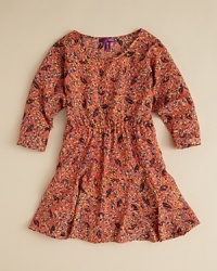 Aqua's leaf-print dress features dolman sleeves and a gathered waist for an earthy autumn look with a decidedly easy-going vibe. Aqua's leaf-print dress features dolman sleeves and a gathered waist for an earthy autumn look with a decidedly easy-going vibe.