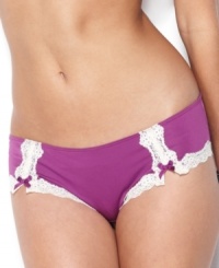 An adorable hipster with fun contrasting trim and sweet bow detailing from Material Girl. Style #MG318 An adorable hipster with fun contrasting trim and sweet bow detailing from Material Girl. Style #MG318