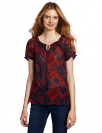 Lucky Brand Women's Smocked Peasant Top Lucky Brand Women's Smocked Peasant Top