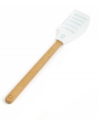Bake smarter with this multitasking tool that handles ingredients and measurements with an equal amount of ease. You don't have to go far to find precise measurement conversions ¿ the charts are printed right on the soft, silicone spatula head. Limited lifetime warranty. Bake smarter with this multitasking tool that handles ingredients and measurements with an equal amount of ease. You don't have to go far to find precise measurement conversions ¿ the charts are printed right on the soft, silicone spatula head. Limited lifetime warranty.