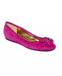 Step-by-step in ultra-smooth suede. Marc Fisher's Tass ballet flats feature a pretty and feminine tassel detail across the toe. A Macy's Exclusive. Step-by-step in ultra-smooth suede. Marc Fisher's Tass ballet flats feature a pretty and feminine tassel detail across the toe. A Macy's Exclusive.