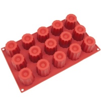 Freshware 15-Cavity Canneles Silicone Mold and Baking Pan, Small Freshware 15-Cavity Canneles Silicone Mold and Baking Pan, Small