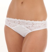 Lace-front Cotton Hiphugger. 12 Panties, 7 Assorted Colors per Pack.