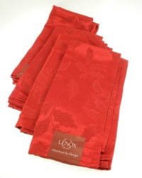Lenox Holly Damask Napkins, Red Lenox Holly Damask Napkins, Red