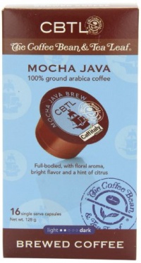 CBTL Mocha Java Brew Coffee Capsules By The Coffee Bean & Tea Leaf, 16-Count Box CBTL Mocha Java Brew Coffee Capsules By The Coffee Bean & Tea Leaf, 16-Count Box