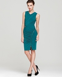Exposed zipper details give an edgy look to this Laundry by Shelli Segal dress, exuding a ladylike look with a hint of unexpected attitude. Exposed zipper details give an edgy look to this Laundry by Shelli Segal dress, exuding a ladylike look with a hint of unexpected attitude.