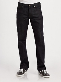 A classic fit in clean, dark-washed core denim with a metal logo plate on the back.Five-pocket styleInseam, about 32CottonMachine washImported A classic fit in clean, dark-washed core denim with a metal logo plate on the back.Five-pocket styleInseam, about 32CottonMachine washImported