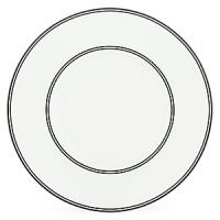 First at Bloomingdale's. These bold black and white patterns are made to mix and match. Choose five-piece place settings in floral Dogwood Point, banded Nag's Head or striped Pinney's Beach. Nag's Head shown here.