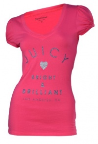 Juicy Couture Women's Bright Brilliant Los Angeles Bling Shirt-Dragonfruit Juicy Couture Women's Bright Brilliant Los Angeles Bling Shirt-Dragonfruit