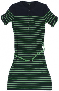 Lauren Jeans Co. Women's Striped Henley Dress (Capri Navy/Cricket Green) Lauren Jeans Co. Women's Striped Henley Dress (Capri Navy/Cricket Green)